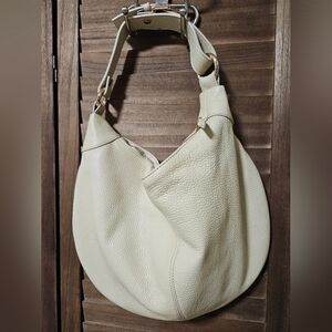 Elegant Quince Italian Leather Shoulder Bag - "Stone"